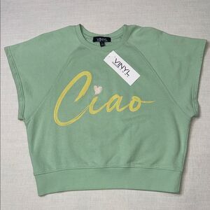 VINYL ICONS Ciao Sweatshirt Sage Green NWT Size M